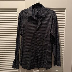 John Varvatos USA Black Patterned Long Sleeve Shirt